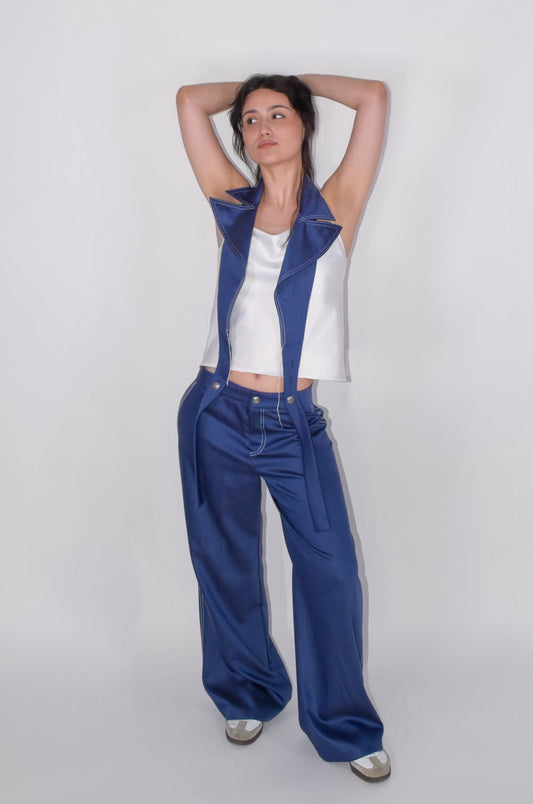 Pantaloni cu Guler Contur