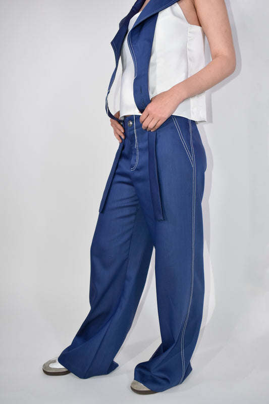 Pantaloni cu Guler Contur